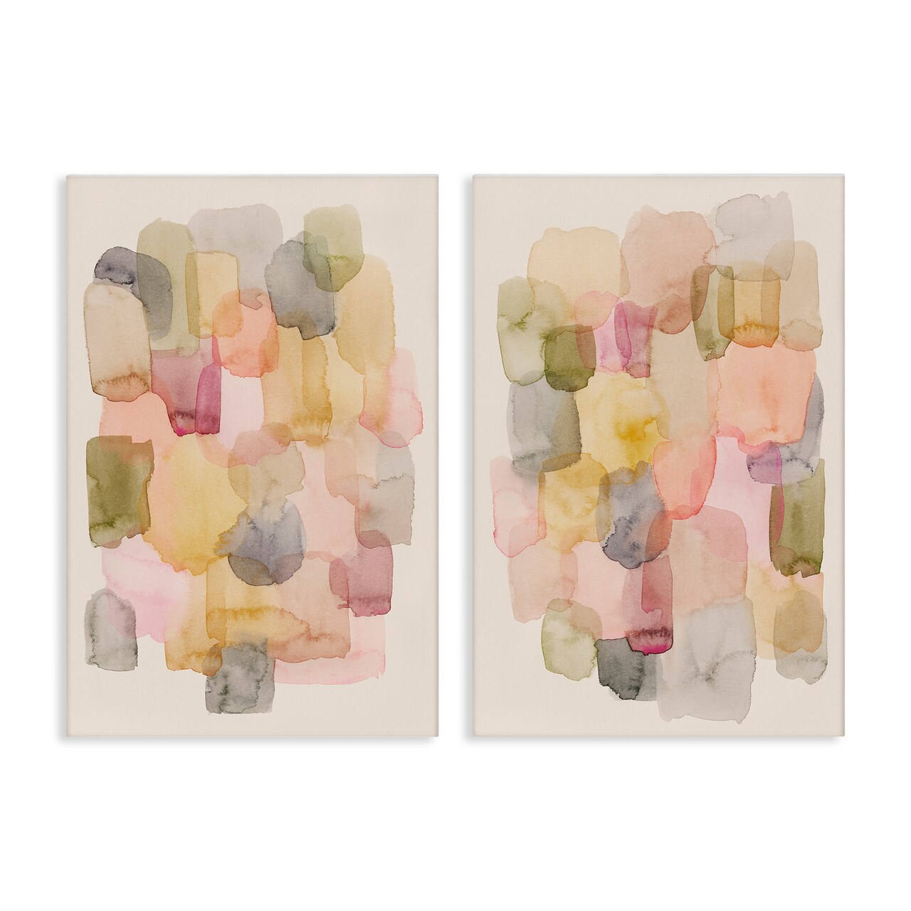 Stupell Industries Muted Layered Neutrals 2pc Canvas Wall Art Set Design by Grace Popp